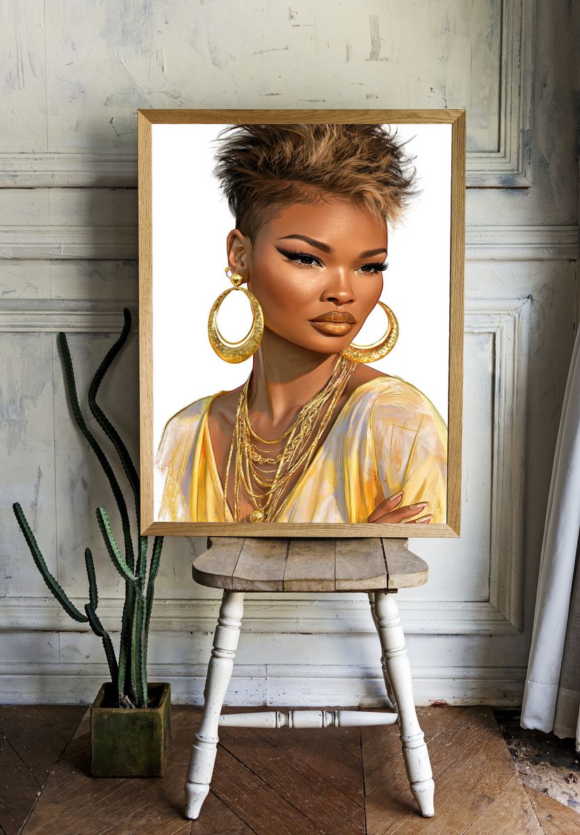 Elegant Portrait Illustration Poster. — room view 1