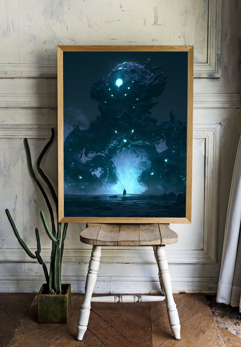 Cosmic Leviathan Digital Art Poster. room preview