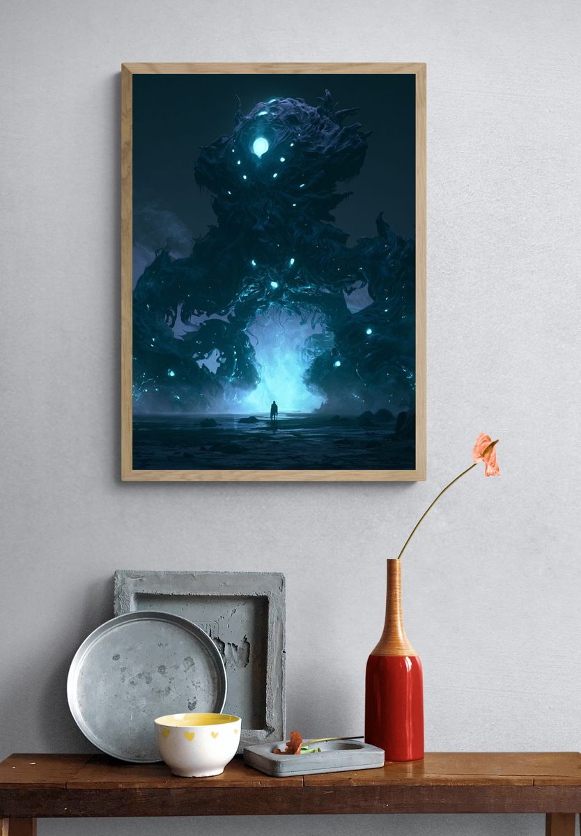 Cosmic Leviathan Digital Art Poster. — room view 3