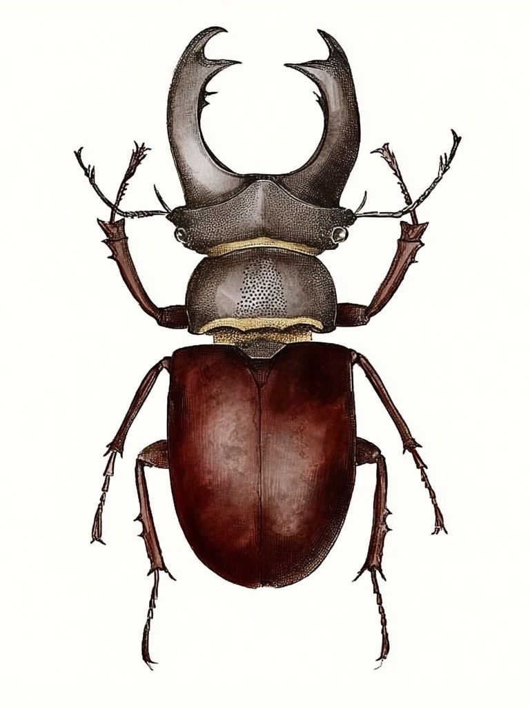 Stag Beetle Illustration Poster. poster detail