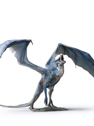 Blue Dragon Fantasy Illustration Poster.