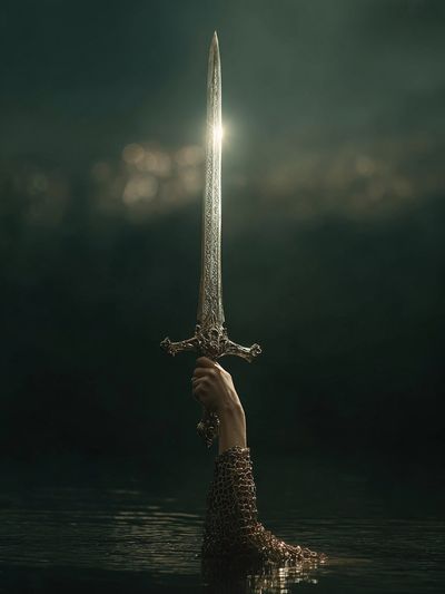 Excalibur Rising Fantasy Print. poster