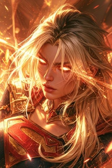 Blazing Heroine Digital Art Poster. poster — illustration art