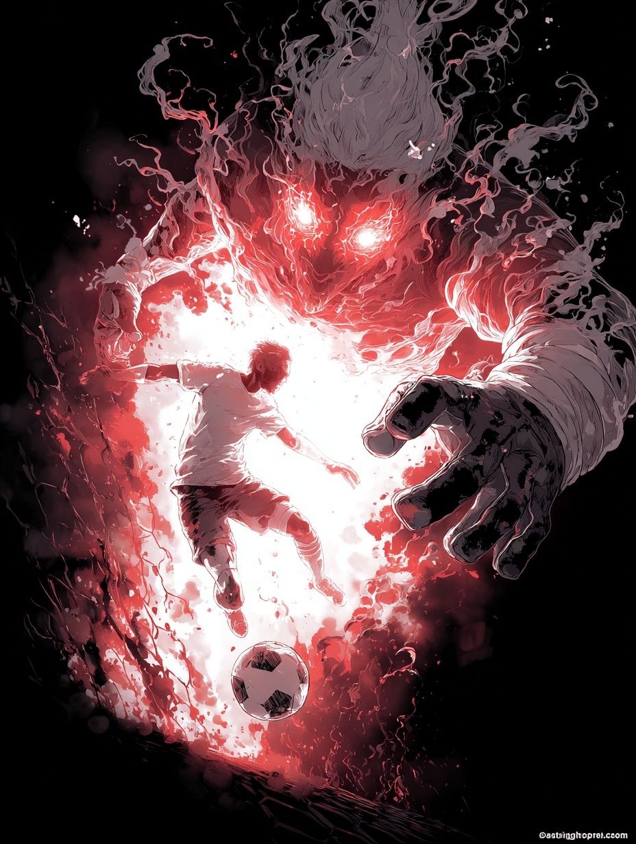 Demon Soccer Clash Illustration Poster. poster — illustration art