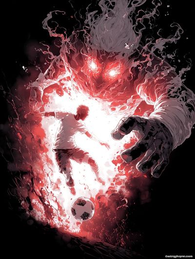 Demon Soccer Clash Illustration Poster. poster