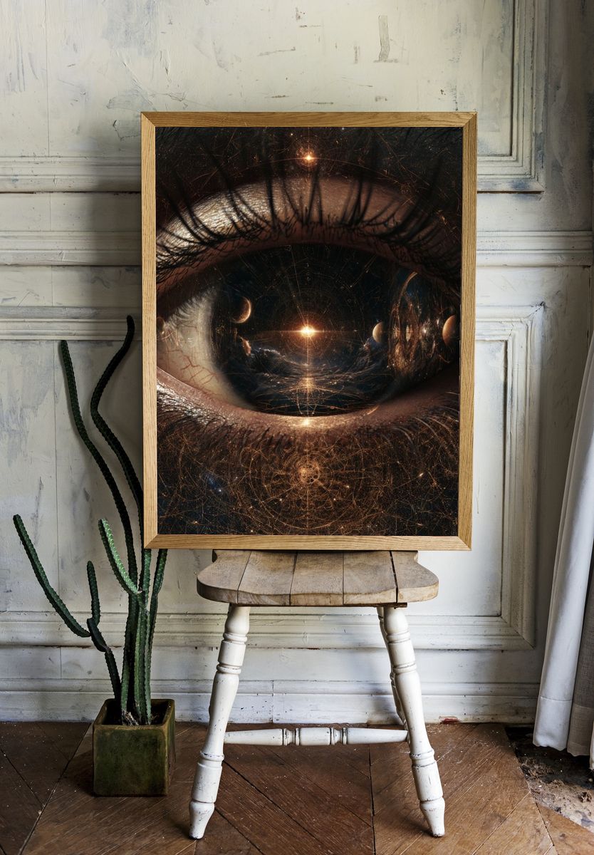 Cosmic Eye Surrealism Print. — room view 1