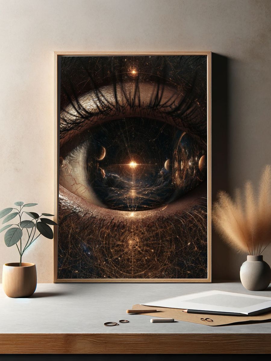 Cosmic Eye Surrealism Print. — room view 2