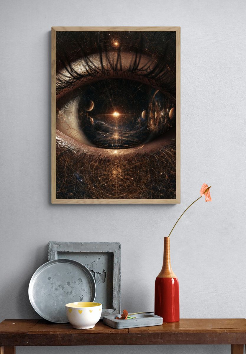 Cosmic Eye Surrealism Print. — room view 3