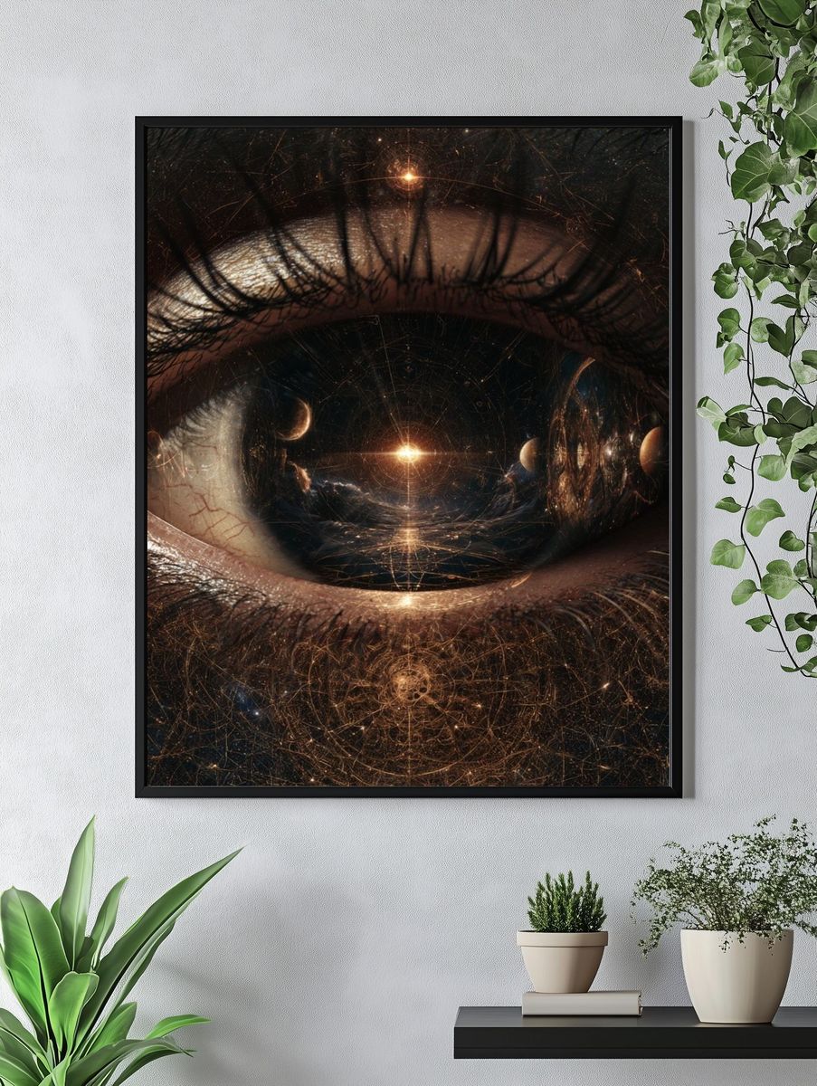 Cosmic Eye Surrealism Print. — room view 4