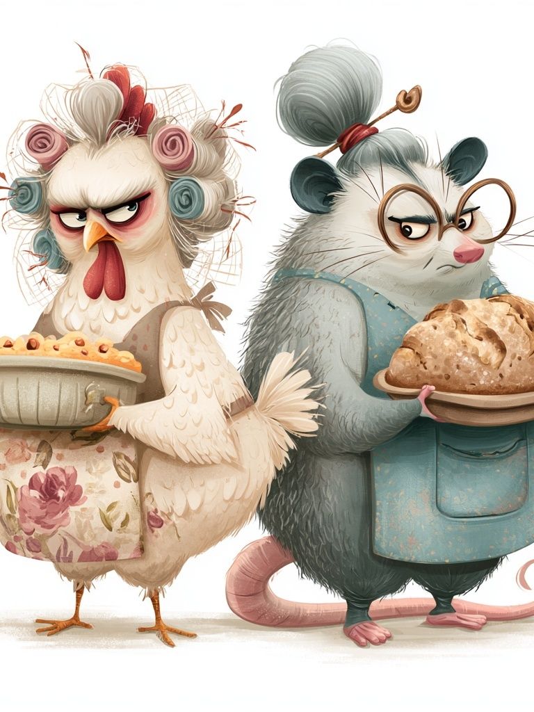 Baker Birds and Mouse Illustration Poster. poster detail
