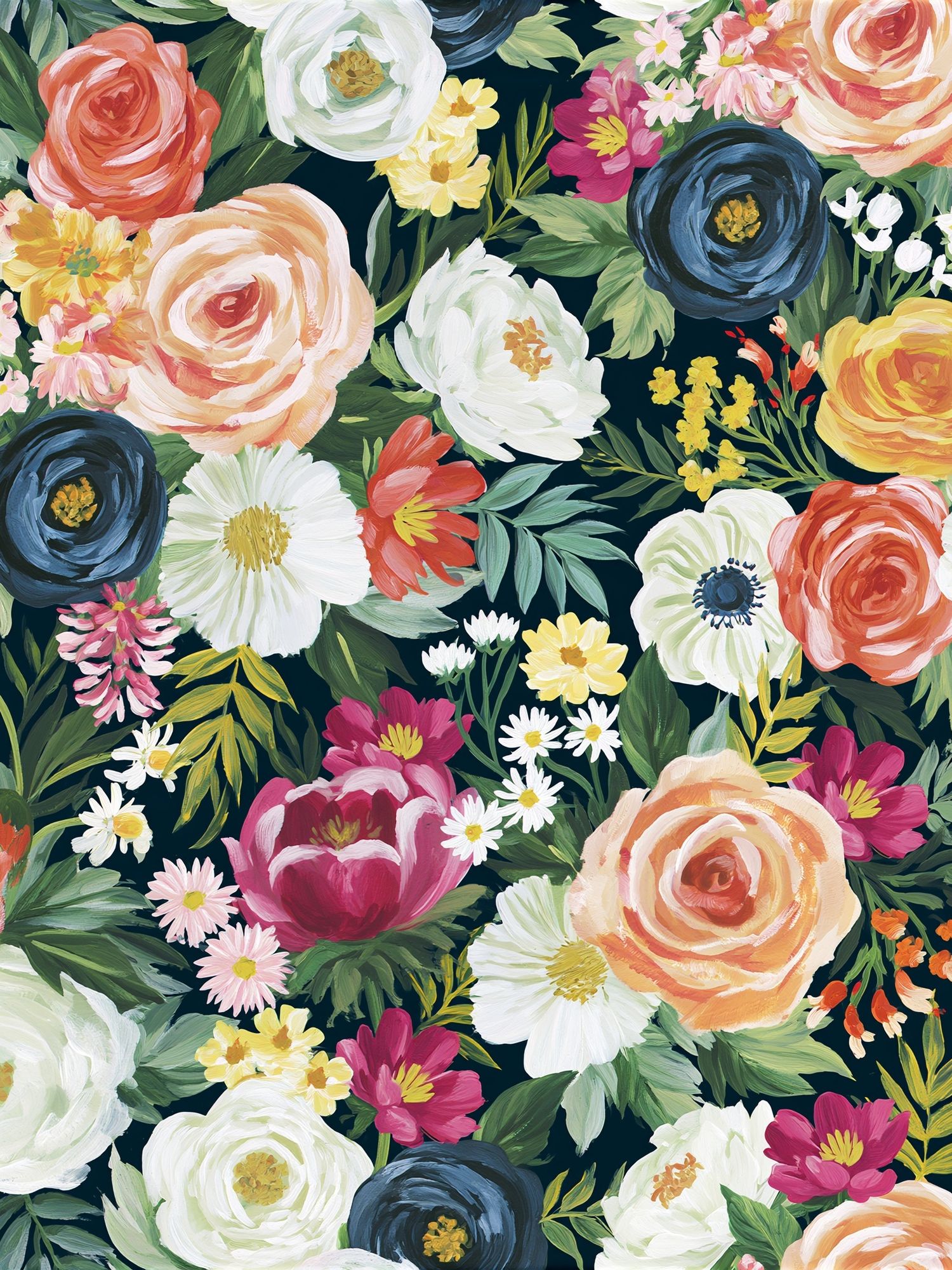 Floral Garden Pattern Illustration Poster. poster — illustration art