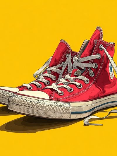 Red Converse Sneakers Pop Art Poster.