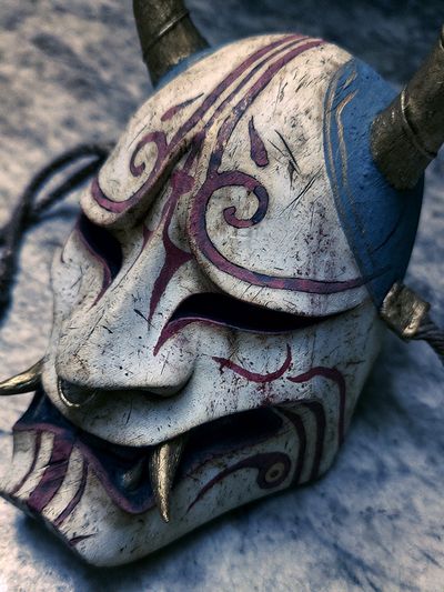 Demon Mask Digital Art Print. poster