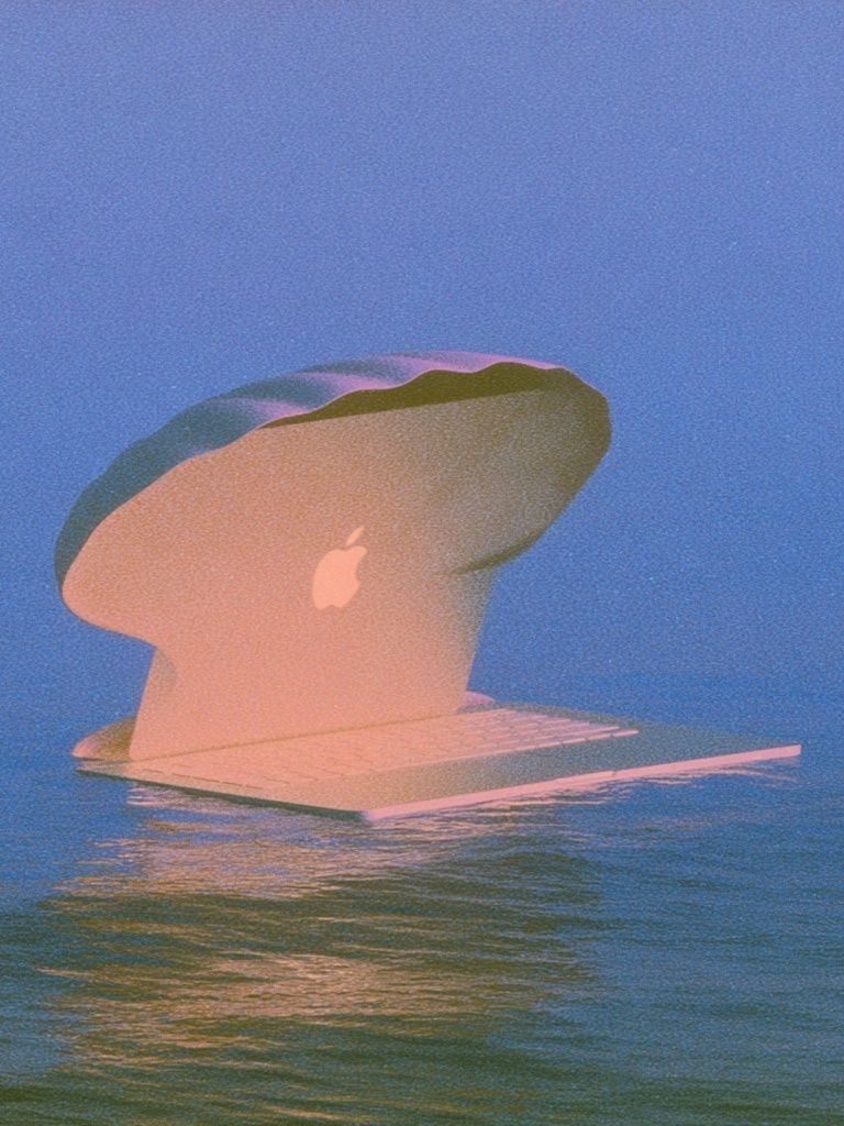 Floating Apple Sculpture Print. poster detail
