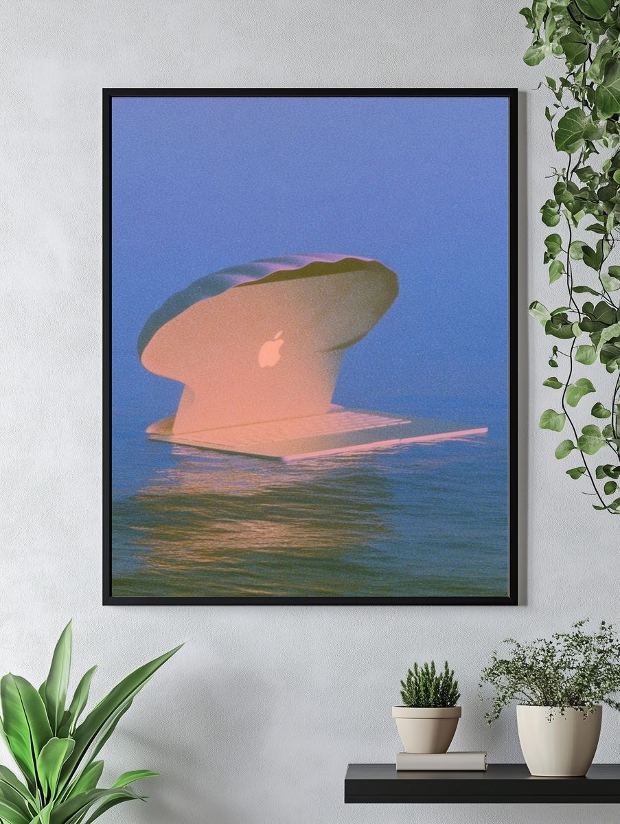 Floating Apple Sculpture Print. — room view 4