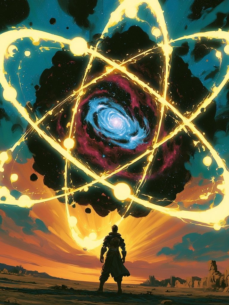 Cosmic Atom Portal Illustration Poster. poster detail