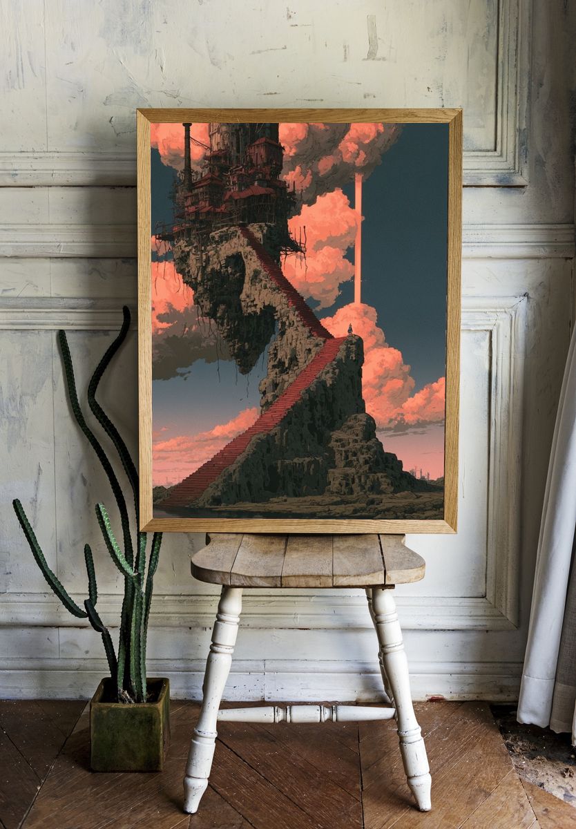 Floating Industrial Citadel — Sci-Fi Print. — room view 1
