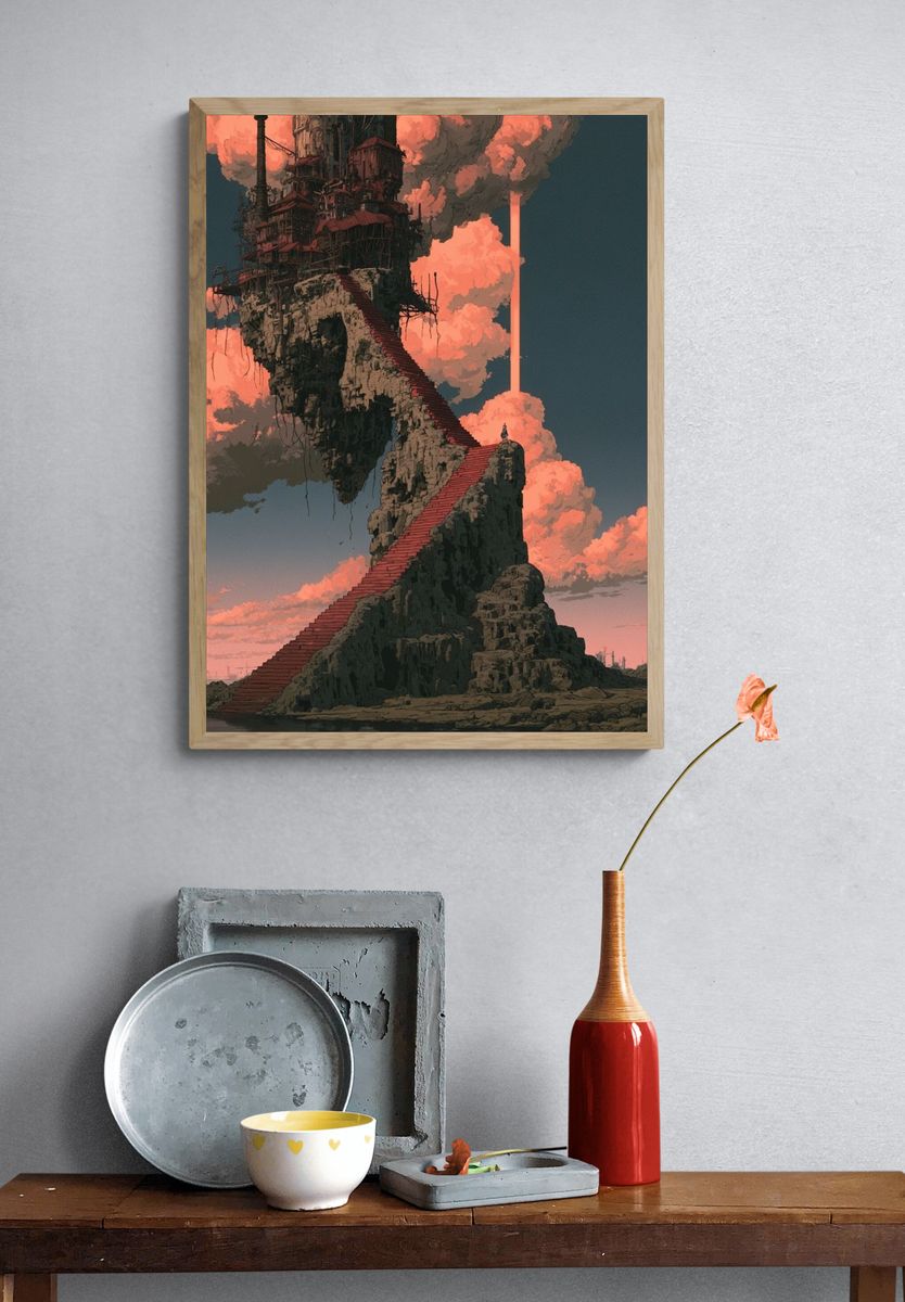 Floating Industrial Citadel — Sci-Fi Print. — room view 3