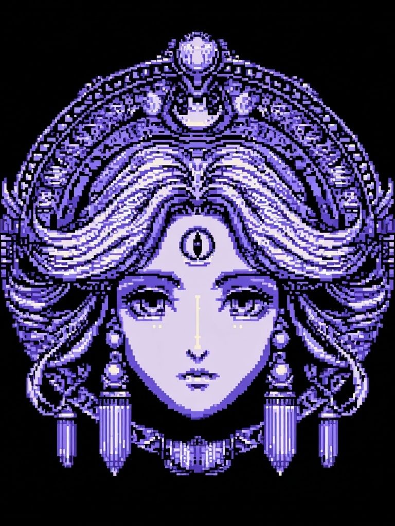 Pixel Goddess Portrait Poster. poster detail