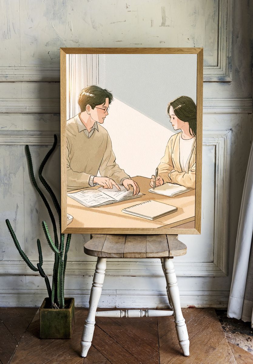 Study Session Illustration Poster. — room view 1
