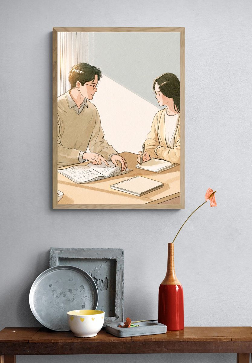 Study Session Illustration Poster. — room view 3