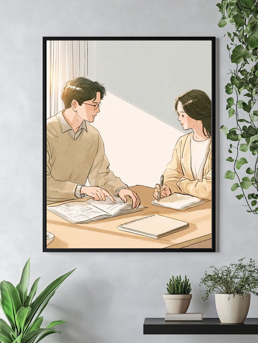Study Session Illustration Poster. — room view 4