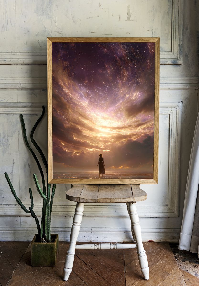 Celestial Horizon Fantasy Print. room preview
