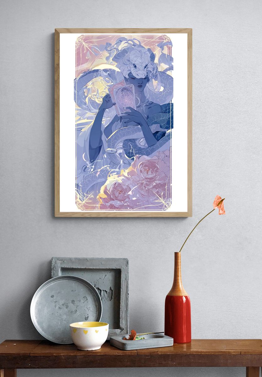 Serpent Oracle Digital Art Print. — room view 3