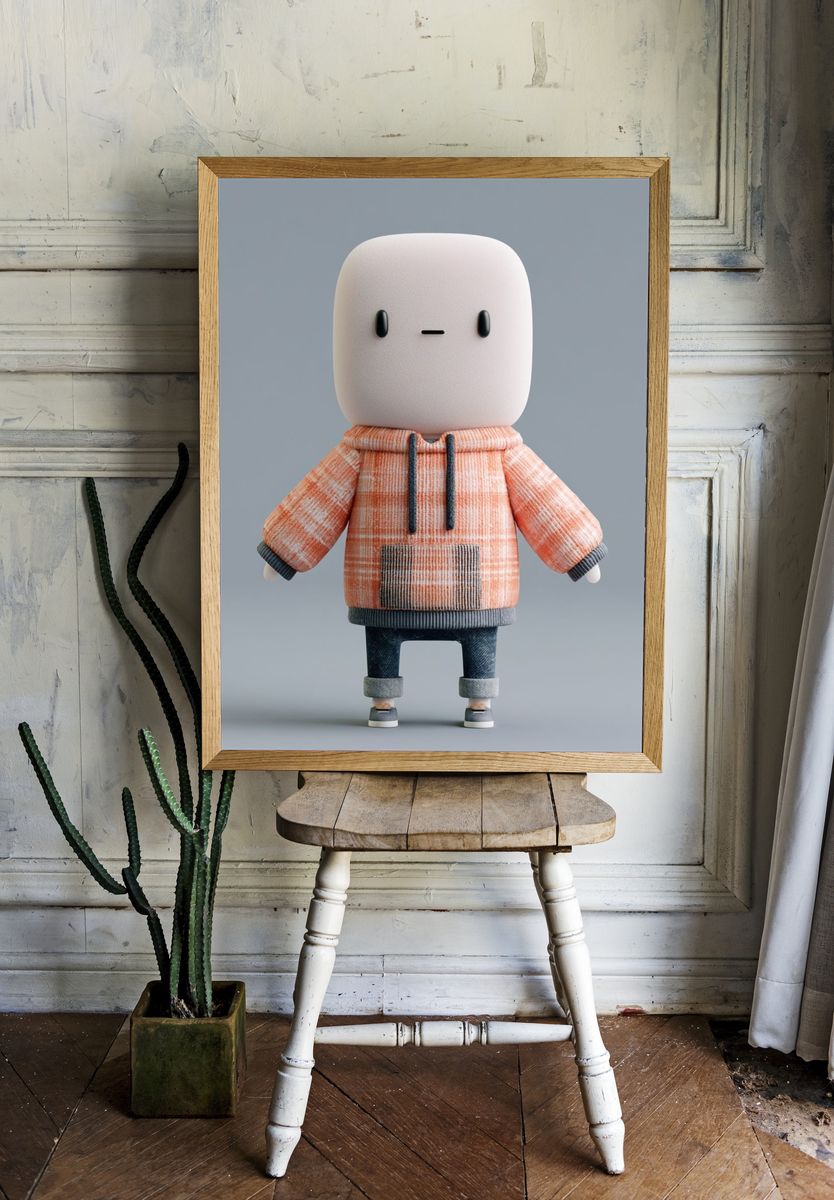 Cute Hoodie Character Illustration Poster. room preview