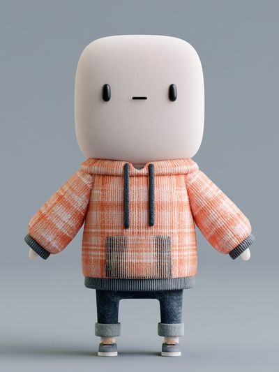 Cute Hoodie Character Illustration Poster.