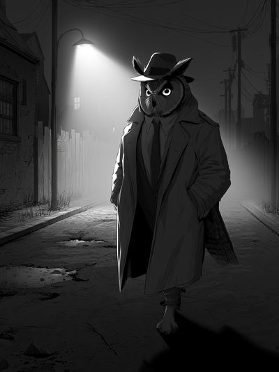 Noir Owl Detective Poster. poster