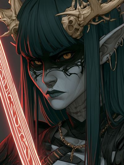Dark Elf Warrior Digital Art Poster. poster
