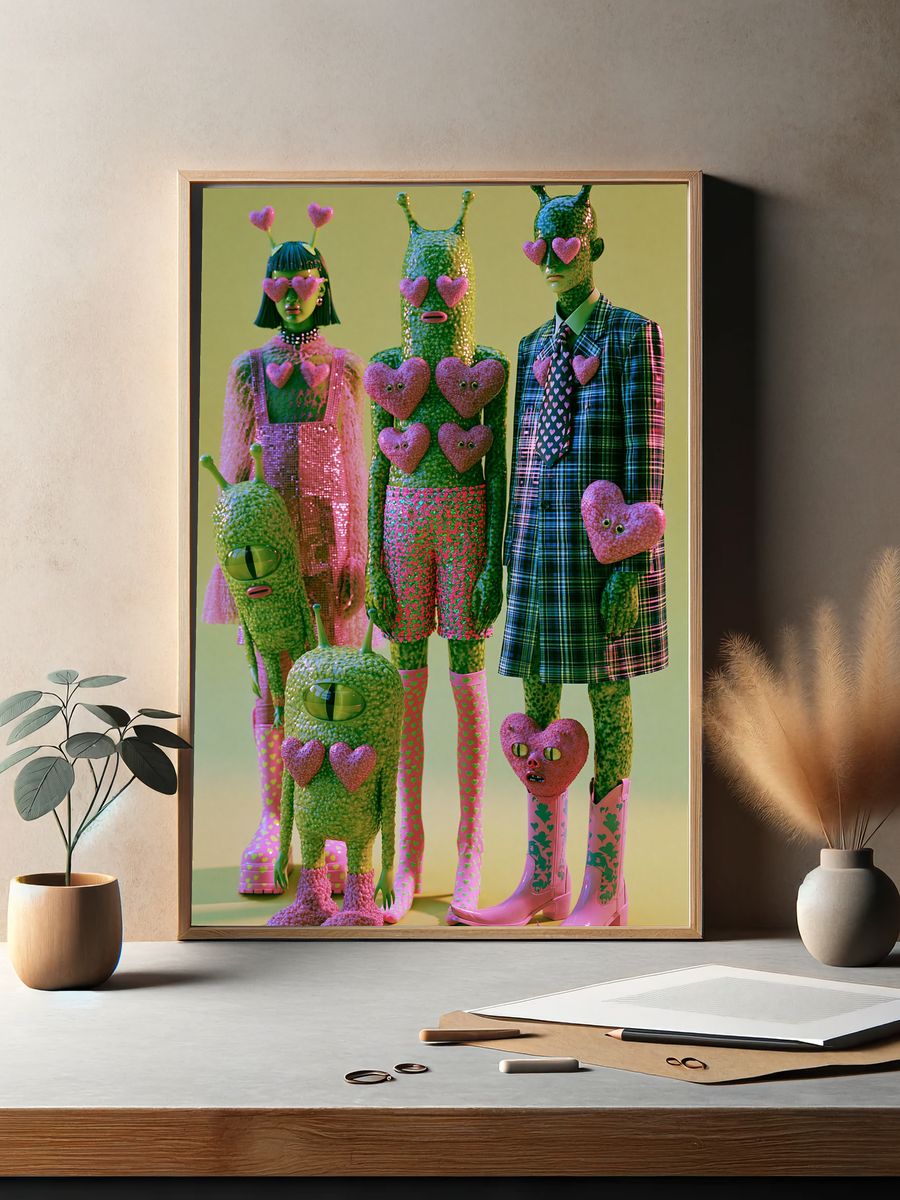 Neon Rabbit Hotel Lobby Poster. — room view 2