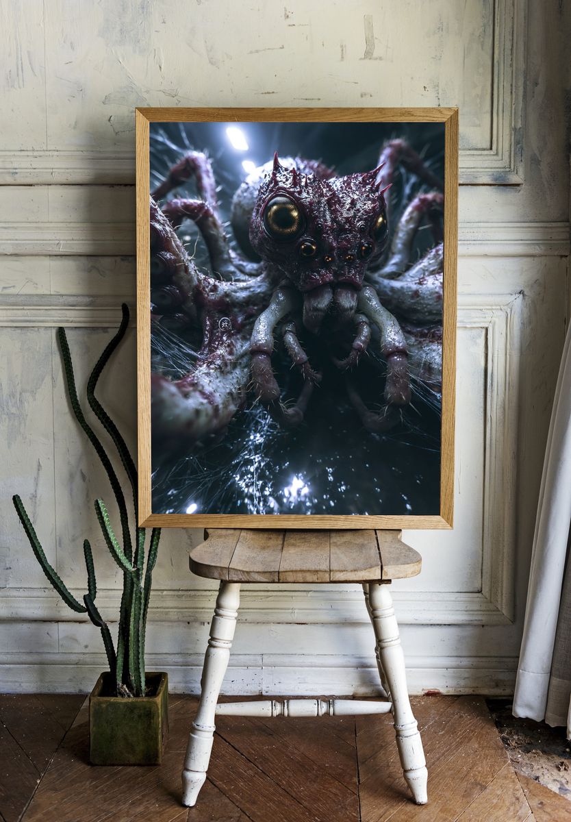 Alien Spider Creature Illustration Poster. room preview