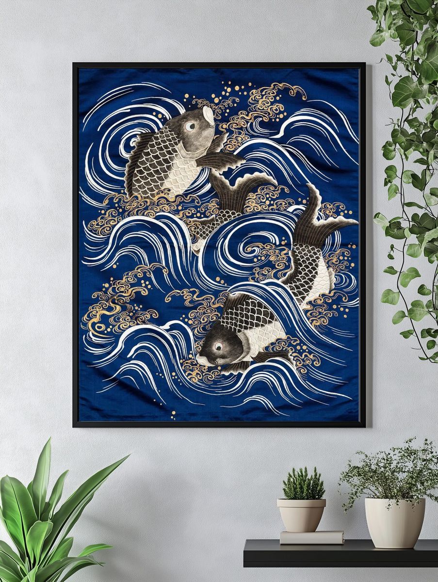Gift Cover (Fukusa) Carp Waves. — room view 4