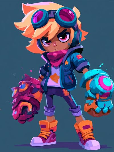 Cyberpunk Kid Illustration Poster. poster print