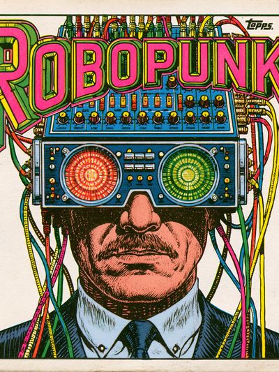 Robopunk Retro Illustration Poster. poster print