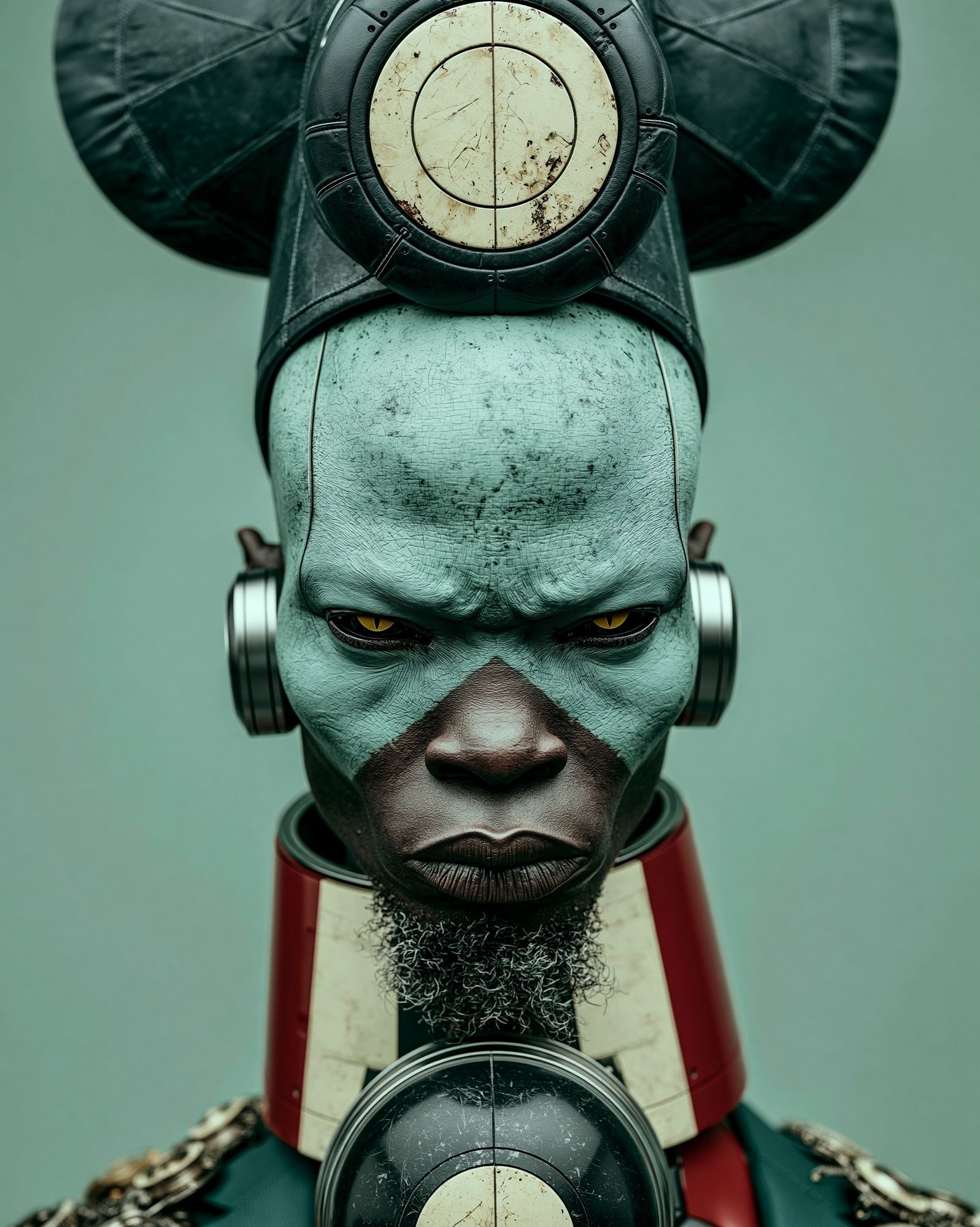 Futuristic Tribal Portrait Print. poster detail