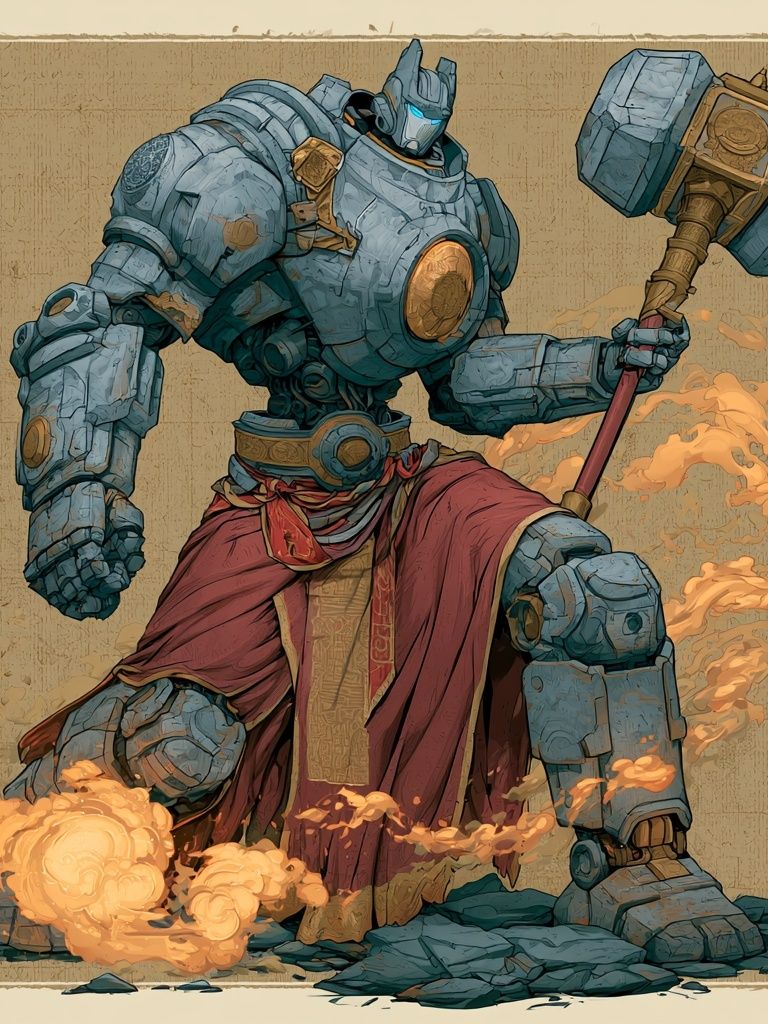 Armored Fire Giant Illustration Poster. poster detail