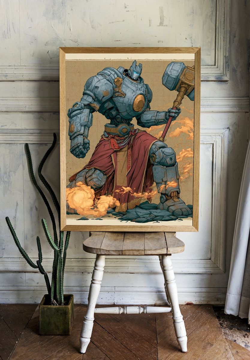 Armored Fire Giant Illustration Poster. room preview