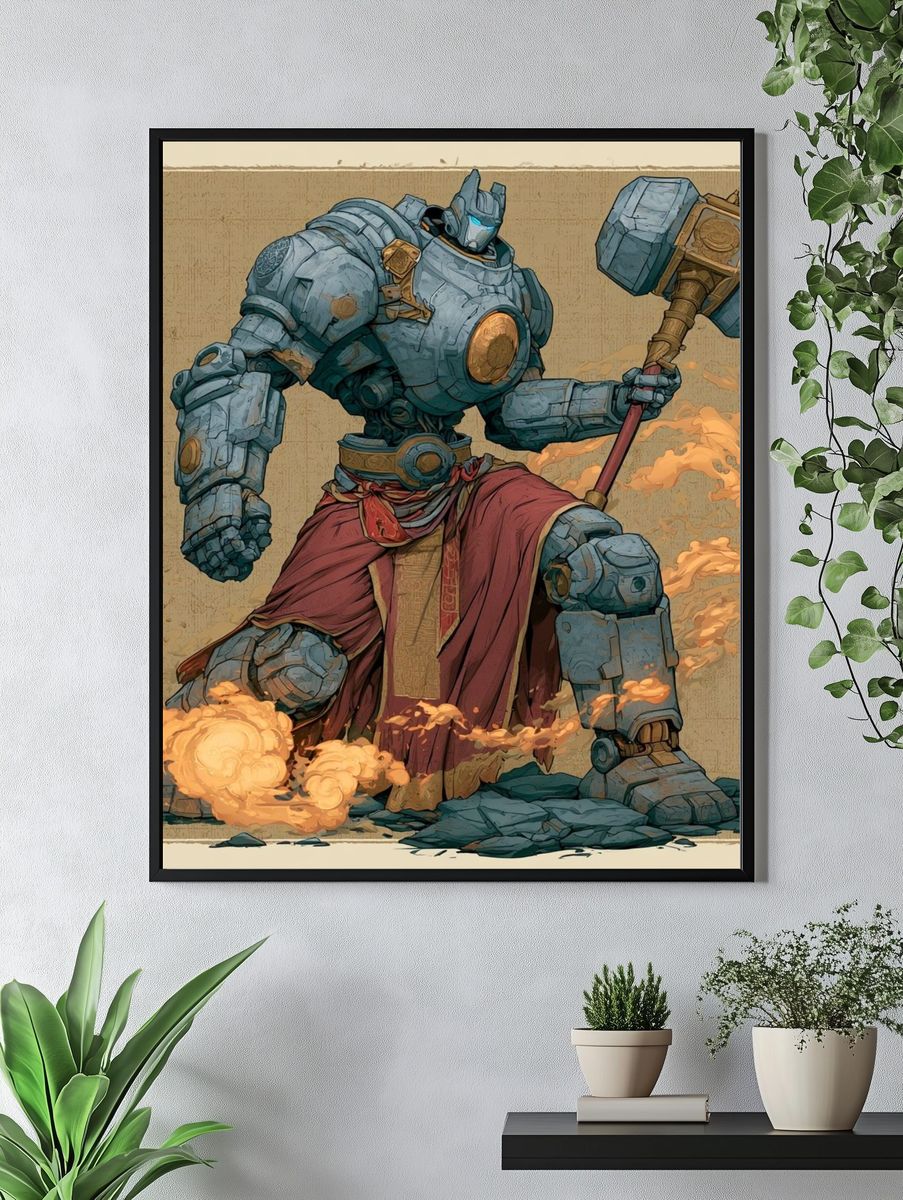 Armored Fire Giant Illustration Poster. — room view 4