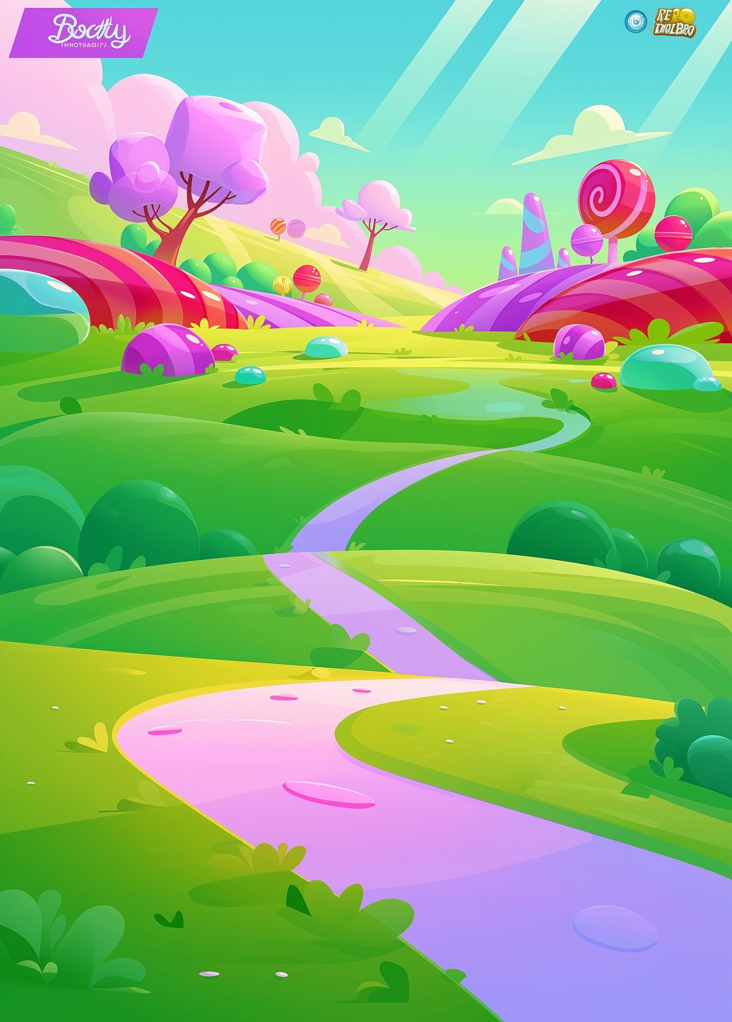 Candyland Hills Illustration Poster. poster — illustration art