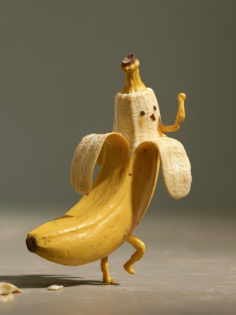 Dancing Banana Character Illustration Poster. poster detail