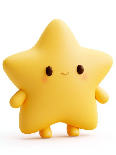 Cute Yellow Star Illustration Poster.