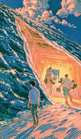 Ocean Portal Digital Art Poster. poster detail