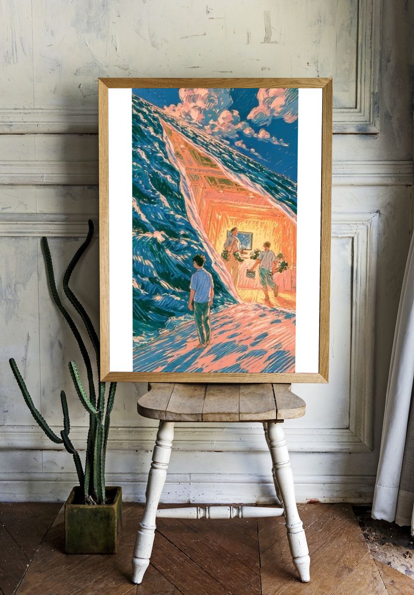 Ocean Portal Digital Art Poster. — room view 1