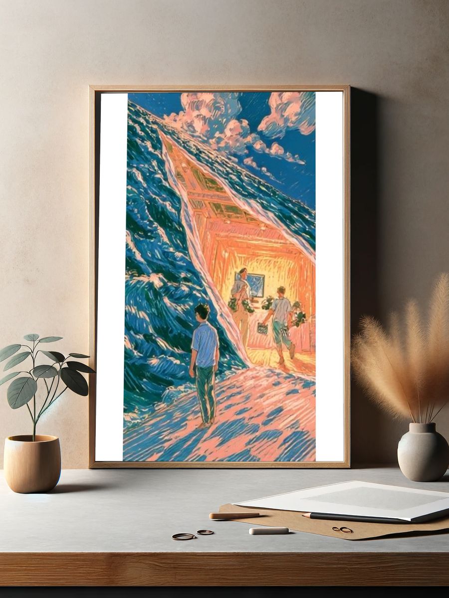 Ocean Portal Digital Art Poster. — room view 2