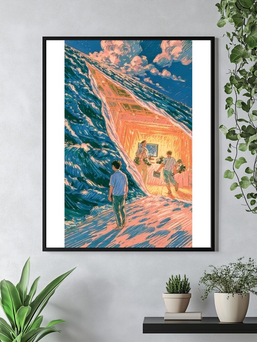 Ocean Portal Digital Art Poster. — room view 4