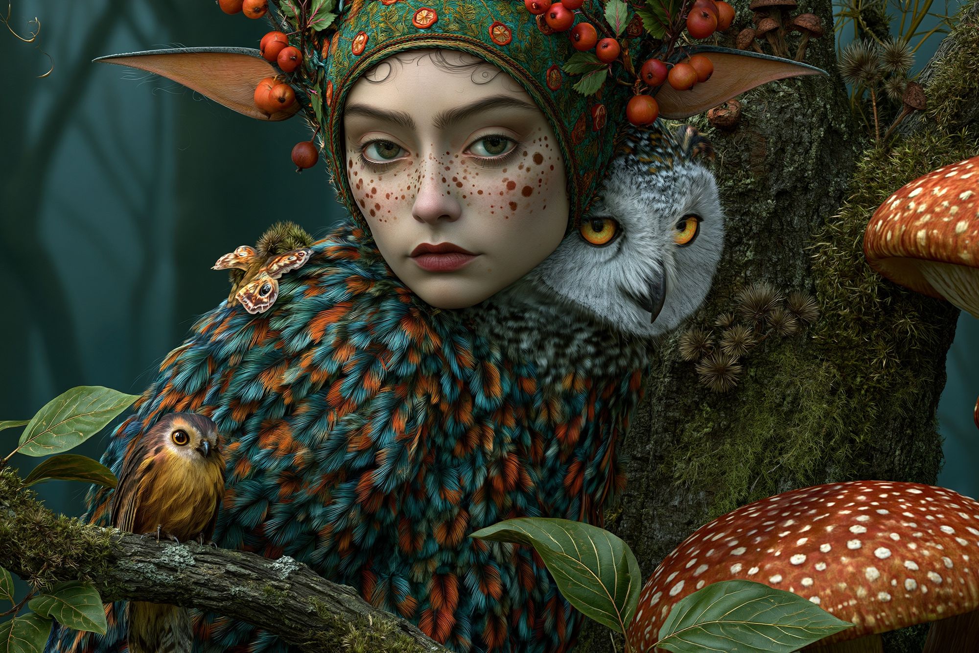 Forest Faerie Portrait Print. poster detail
