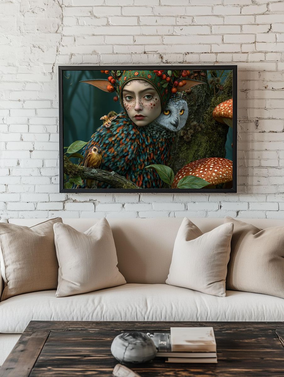 Forest Faerie Portrait Print. — room view 1